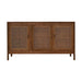 Dressoir 3 Deur-150x42x85-Naturel-Teak/Rotan-Dressoirs-HSM Collection