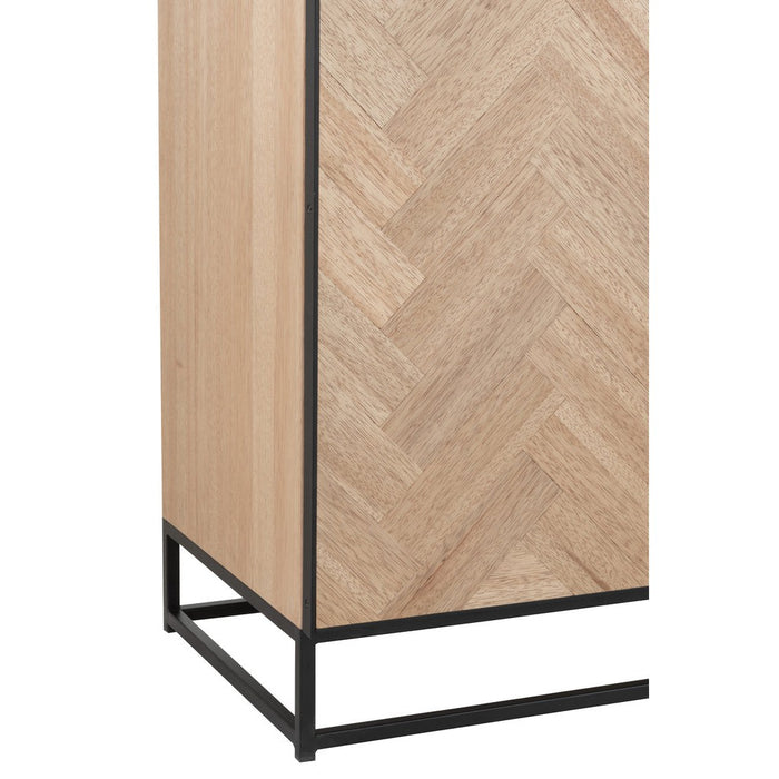 nan Dressoir 4-deurs Zigzag Hout/Metaal Naturel/Zwart-Dressoirs-J-Line