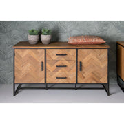 Dressoir Accent Teakhout Naturel hout 145x45x85 cm-Dressoirs-Livingfurn