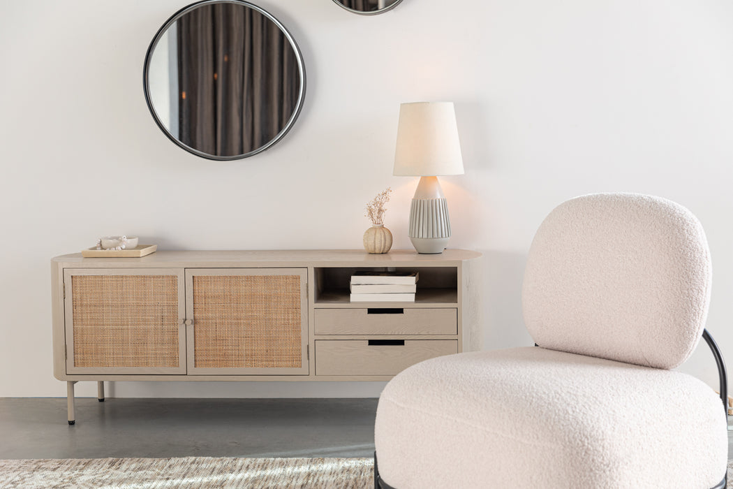 Dressoir Amaya MDF, Metaal Beige 38x150 cm-Dressoirs-Creating Home