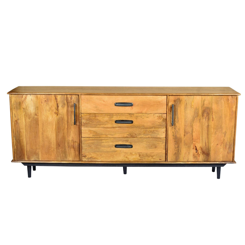 Dressoir Ayleen Mangohout Naturel hout 200x45x80 cm-Dressoirs-Livingfurn