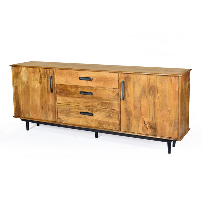 Dressoir Ayleen Mangohout Naturel hout 200x45x80 cm-Dressoirs-Livingfurn