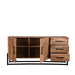 Dressoir Bolivia Rough Mangohout - 184x40x85 cm-Dressoirs-LABEL51
