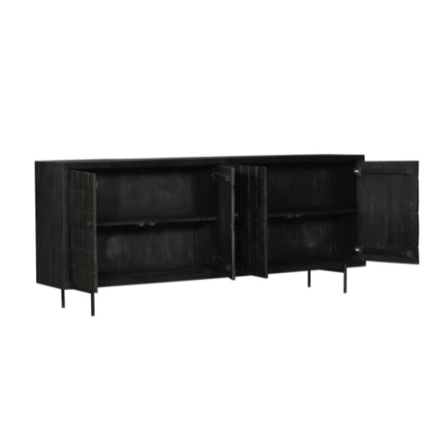 Dressoir Brandy Black | 220 cm-Dressoirs-Starfurn