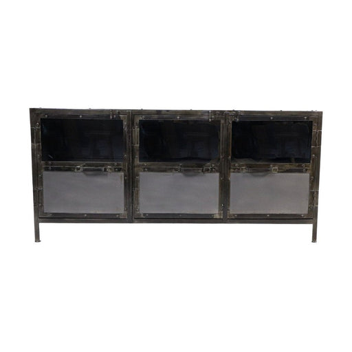 Dressoir Brooklyn - 150x40x70 - Natural Steel - Ijzer/glas-Dressoirs-HSM Collection