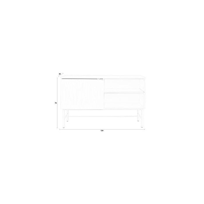 Dressoir Cayo High MDF, Metaal Wit 40x124 cm-Dressoirs-Creating Home