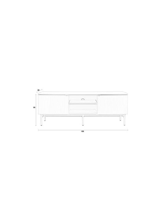 Dressoir Cayo Low MDF, Metaal Wit 40x155 cm-Dressoirs-Creating Home