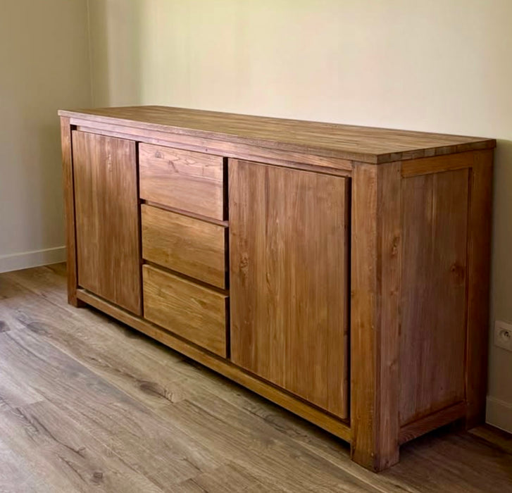 Dressoir DK Lierop Teakhout Naturel hout 200x50 cm-Dressoirs-Livingfurn