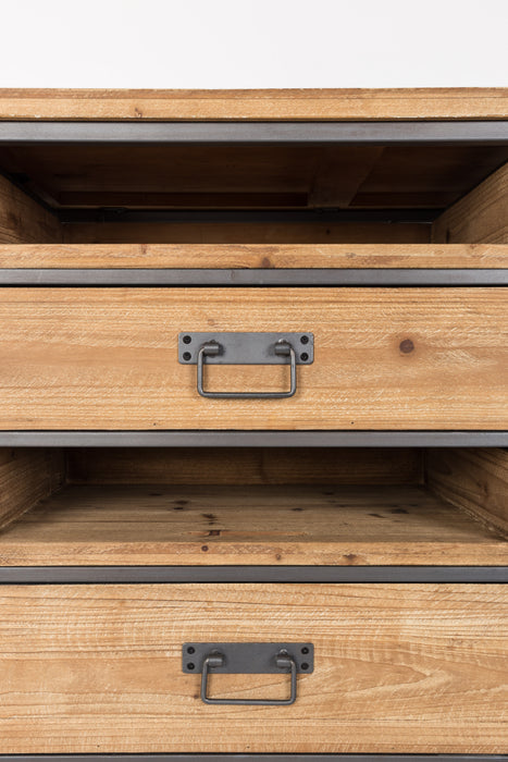 Dressoir Damian Fir hout, Metaal Multicolour 40x113 cm-Dressoirs-Creating Home