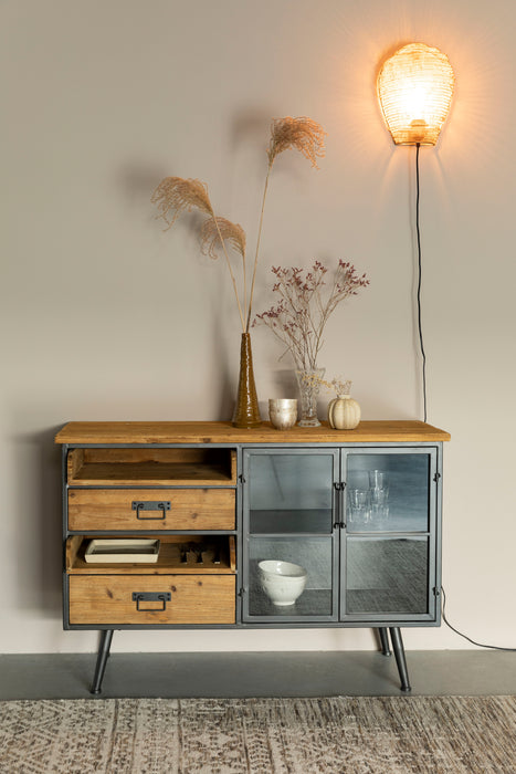 Dressoir Damian Fir hout, Metaal Multicolour 40x113 cm-Dressoirs-Creating Home