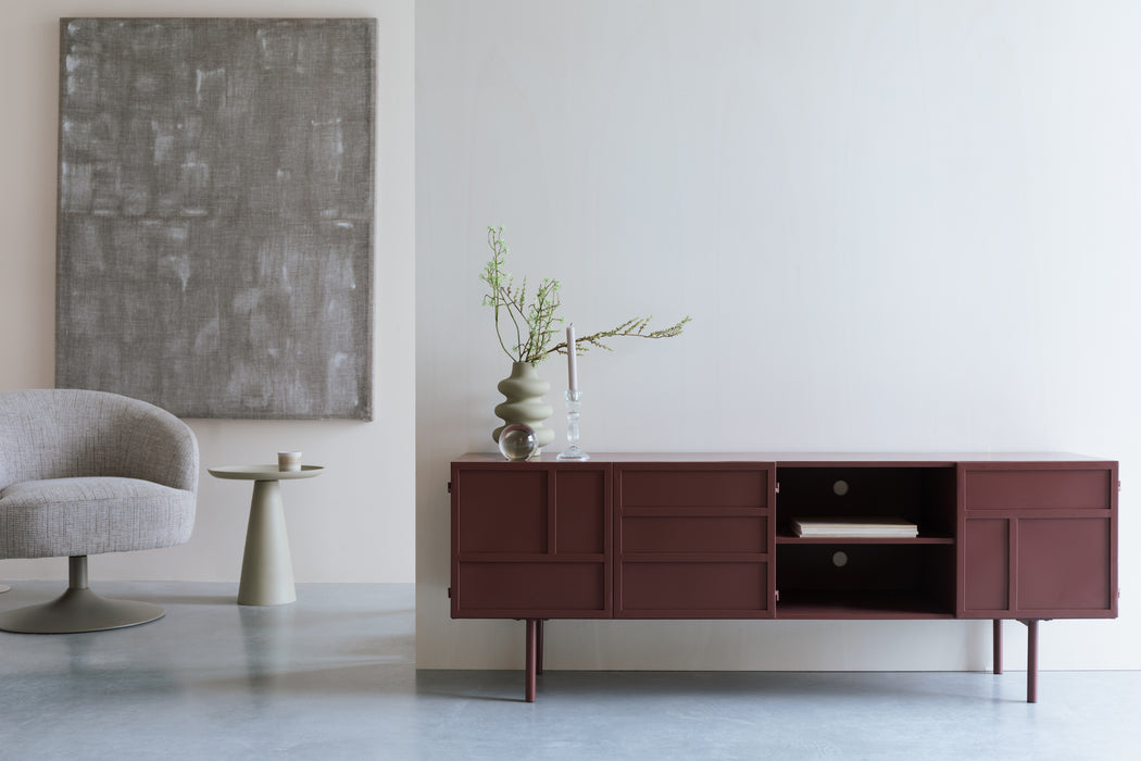 Dressoir Davis Metaal Rood 36x160 cm-Dressoirs-Creating Home