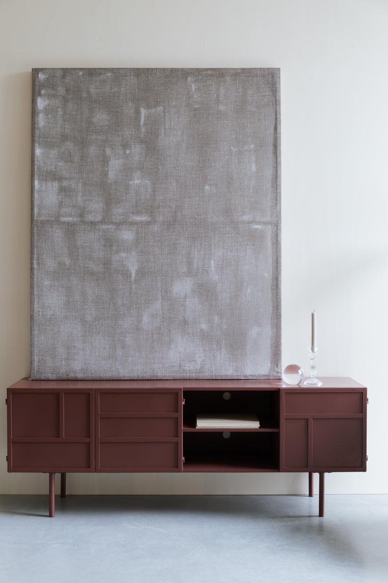 Dressoir Davis Metaal Rood 36x160 cm-Dressoirs-Creating Home