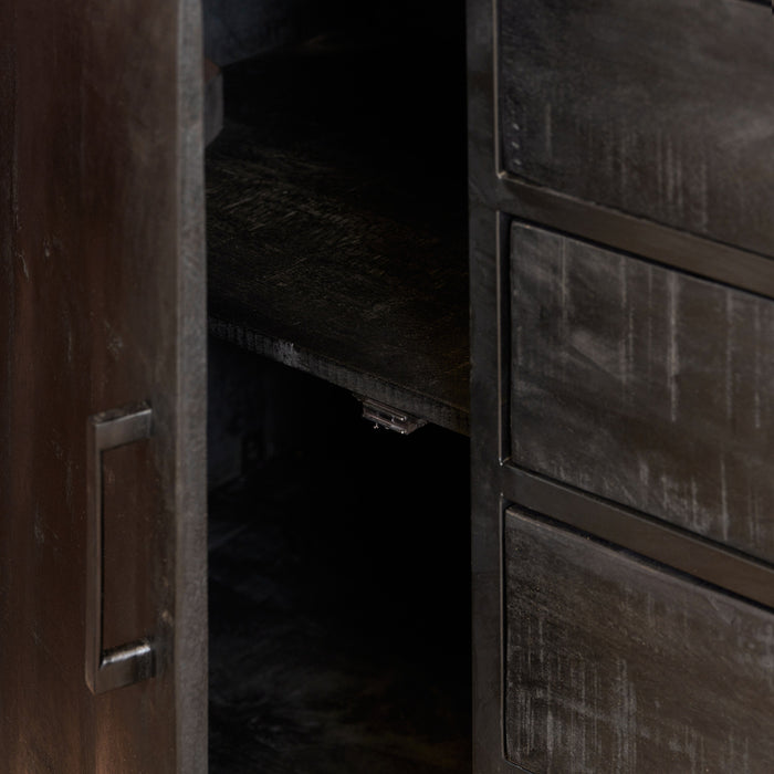 Dressoir Denver Black 165 cm | Mangohout en staal-Dressoirs-Starfurn