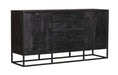 Dressoir Denver Black 165 cm | Mangohout en staal-Dressoirs-Starfurn