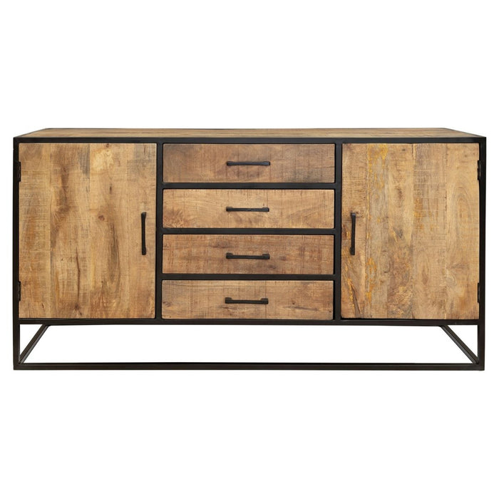 Dressoir Denver | Mangohout en staal | 165 cm-Dressoirs-Starfurn