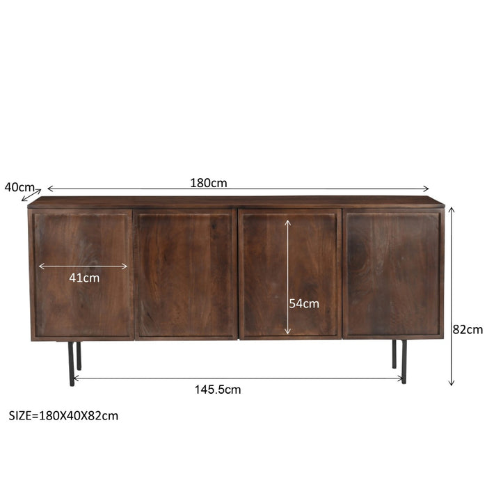 Dressoir Elan Mangohout Bruin 40x180x82 cm-Livingfurn