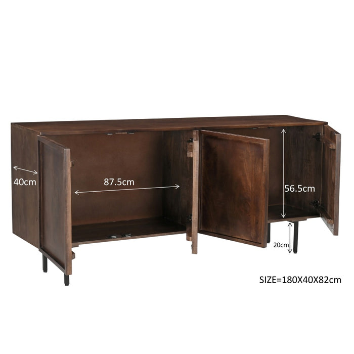 Dressoir Elan Mangohout Bruin 40x180x82 cm-Livingfurn