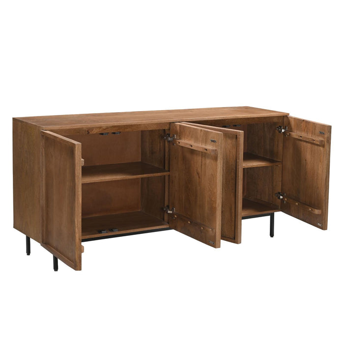 Dressoir Elan Mangohout Naturel hout 40x180x82 cm-Dressoirs-Livingfurn