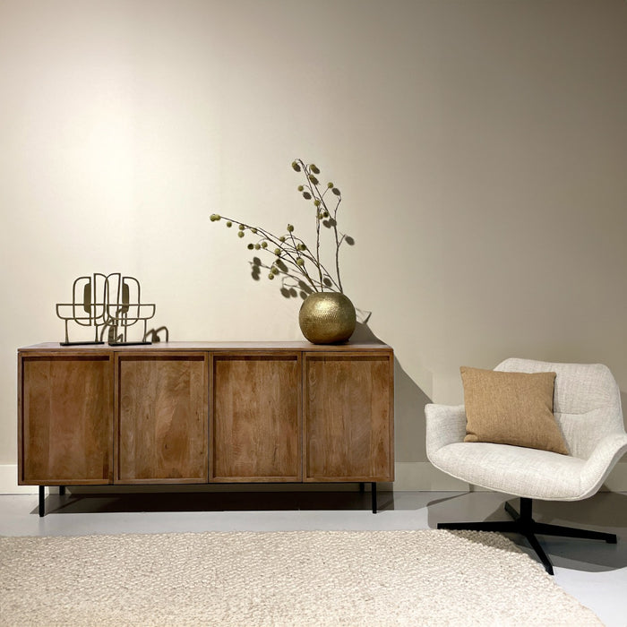 Dressoir Elan Mangohout Naturel hout 40x180x82 cm-Dressoirs-Livingfurn