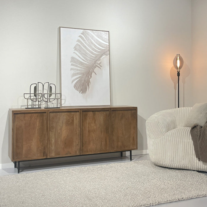 Dressoir Elan Mangohout Naturel hout 40x180x82 cm-Dressoirs-Livingfurn