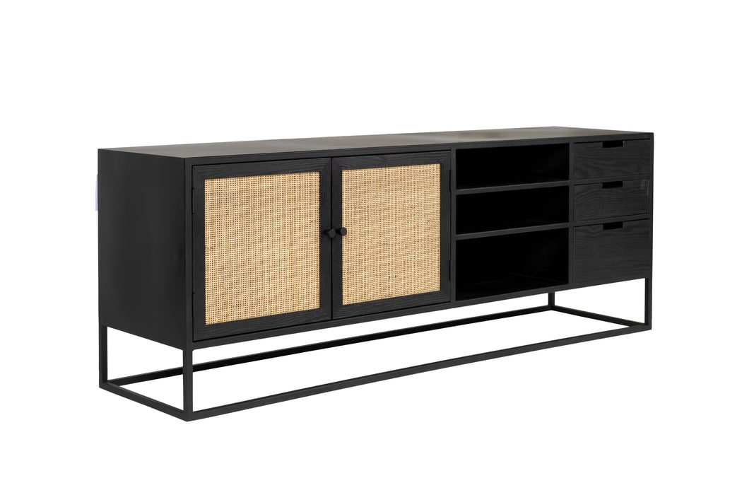 Dressoir Guuji Essenfineer, Metaal Zwart 150x38 cm-Dressoirs-Creating Home