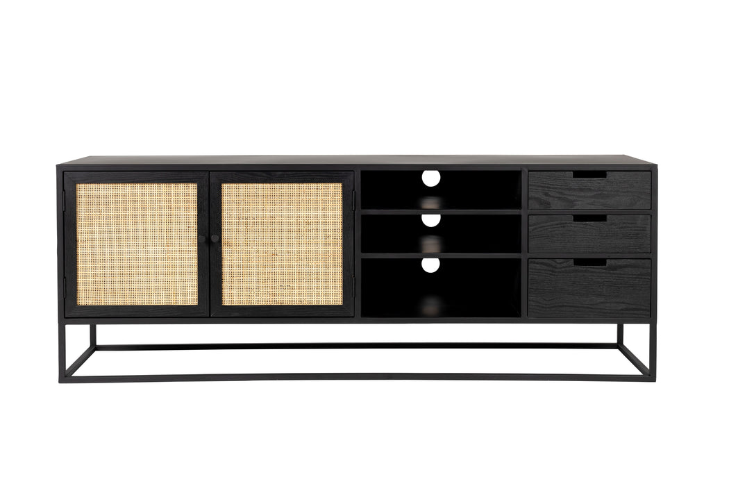 Dressoir Guuji Essenfineer, Metaal Zwart 150x38 cm-Dressoirs-Creating Home