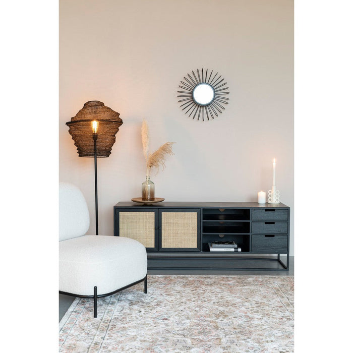 Dressoir Guuji Essenfineer, Metaal Zwart 150x38 cm-Dressoirs-Creating Home