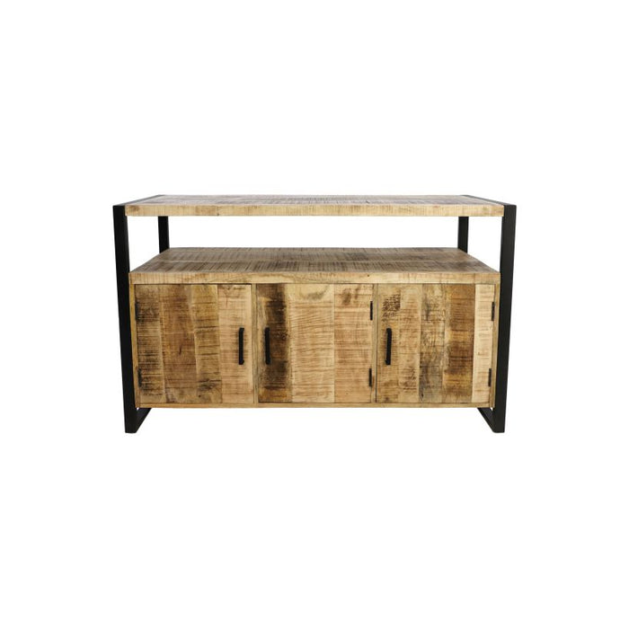 Dressoir Havana 3 Deur-130x45x85-Naturel/Zwart-Mango/Metaal-Dressoirs-HSM Collection