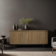 Dressoir Lausanne Teakhout Naturel hout 43x180x80 cm-Dressoirs-Livingfurn