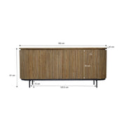 Dressoir Lausanne Teakhout Naturel hout 43x180x80 cm-Dressoirs-Livingfurn