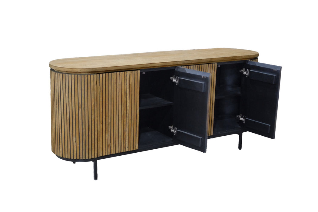Dressoir Lausanne Teakhout Naturel hout 43x180x80 cm-Livingfurn