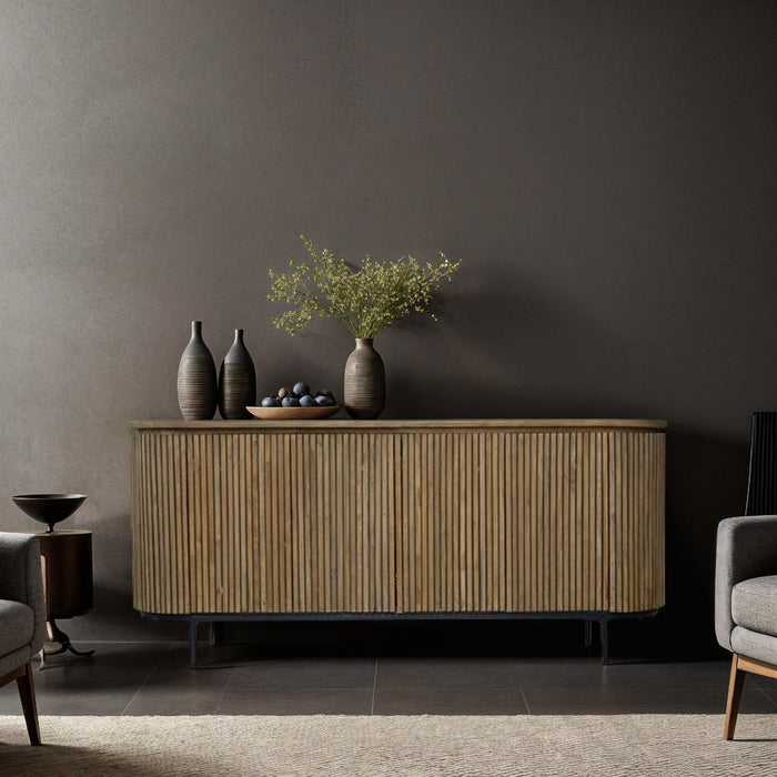 Dressoir Lausanne Teakhout Naturel hout 43x180x80 cm-Livingfurn