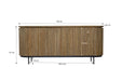 Dressoir Lausanne Teakhout Naturel hout 43x180x80 cm-Livingfurn