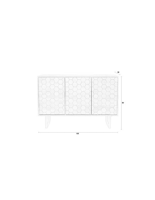 Dressoir Linc High Fir hout, Metaal Zwart 36x135 cm-Dressoirs-Creating Home