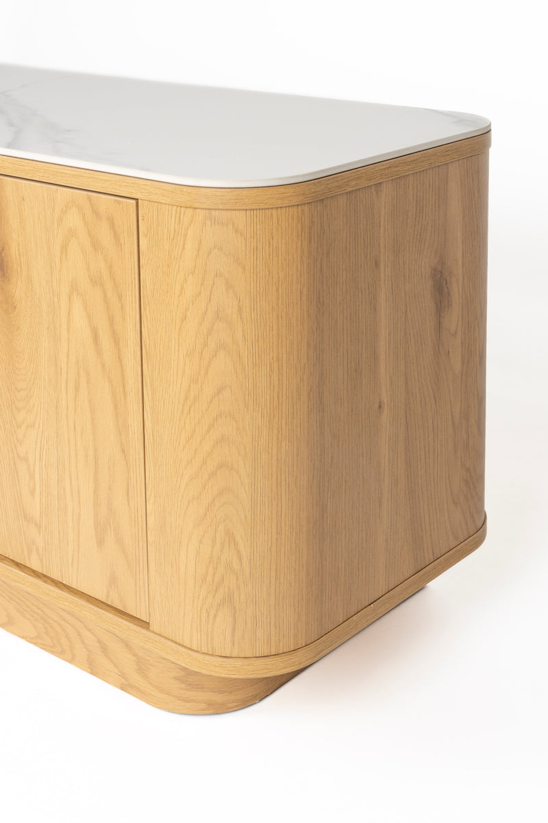 Dressoir Low Almira Hout Naturel 40x180 cm-Dressoirs-Creating Home