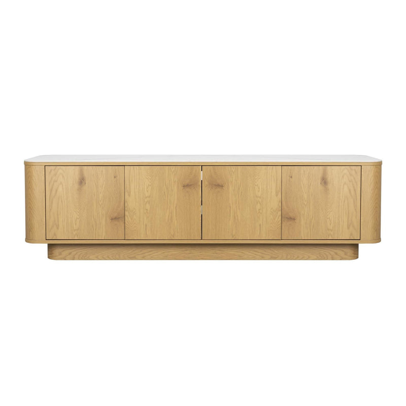 Dressoir Low Almira Hout Naturel 40x180 cm-Dressoirs-Creating Home