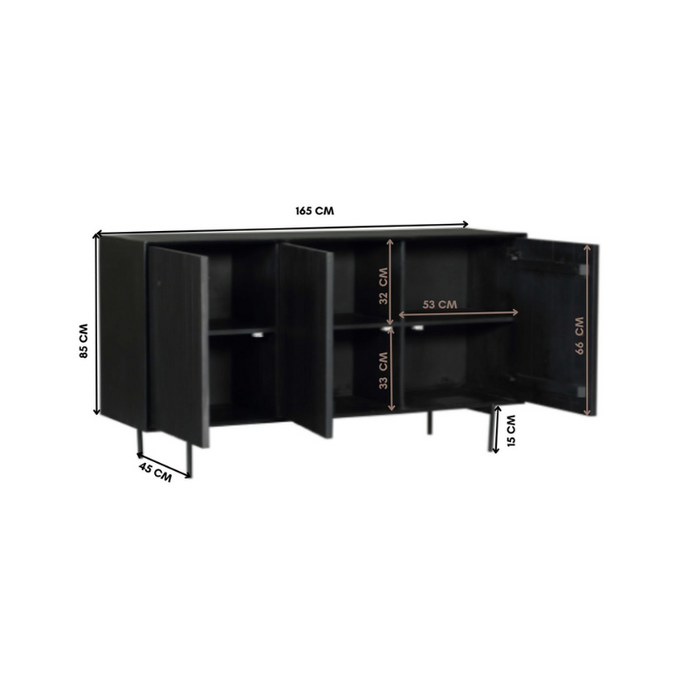 Dressoir Madison 165 cm 165x45x85 cm-Dressoirs-Starfurn