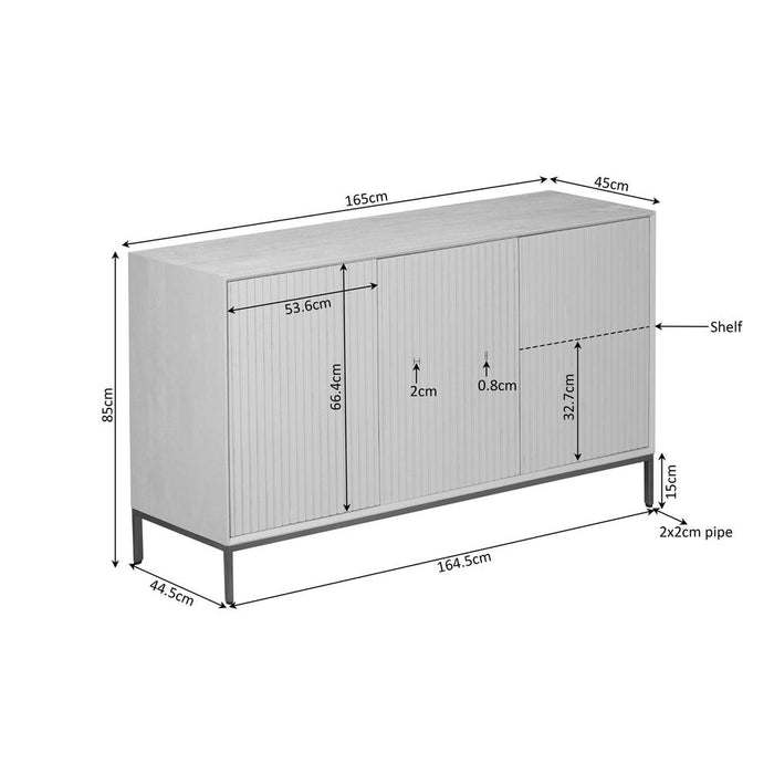 Dressoir Madison Naturel - 165 cm-Dressoirs-Starfurn