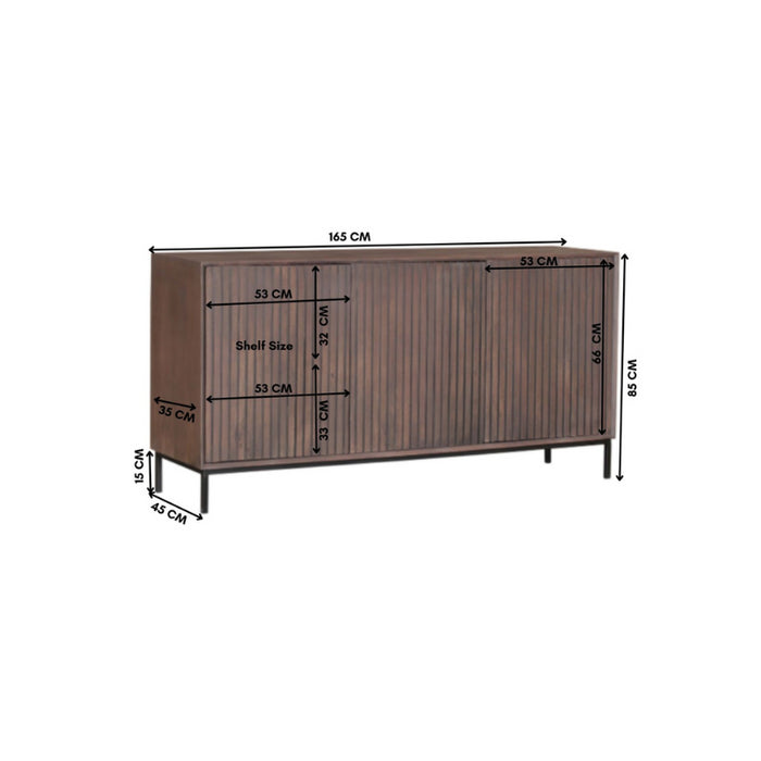 Dressoir Madison Walnoot | 165 cm-Dressoirs-Starfurn
