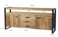 Dressoir Nairobi Mangohout Naturel hout 180x45 cm-Dressoirs-Livingfurn