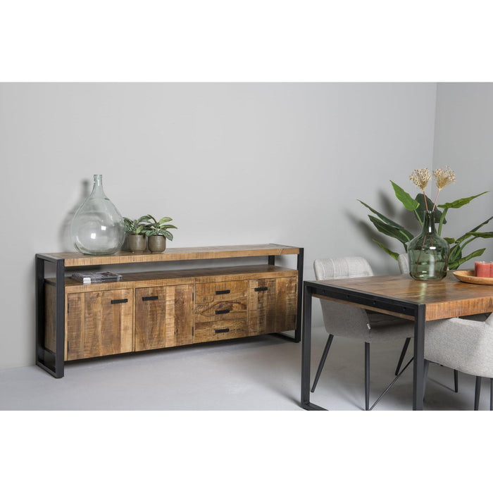 Dressoir Nairobi Mangohout Naturel hout 210x45x80 cm-Dressoirs-Livingfurn