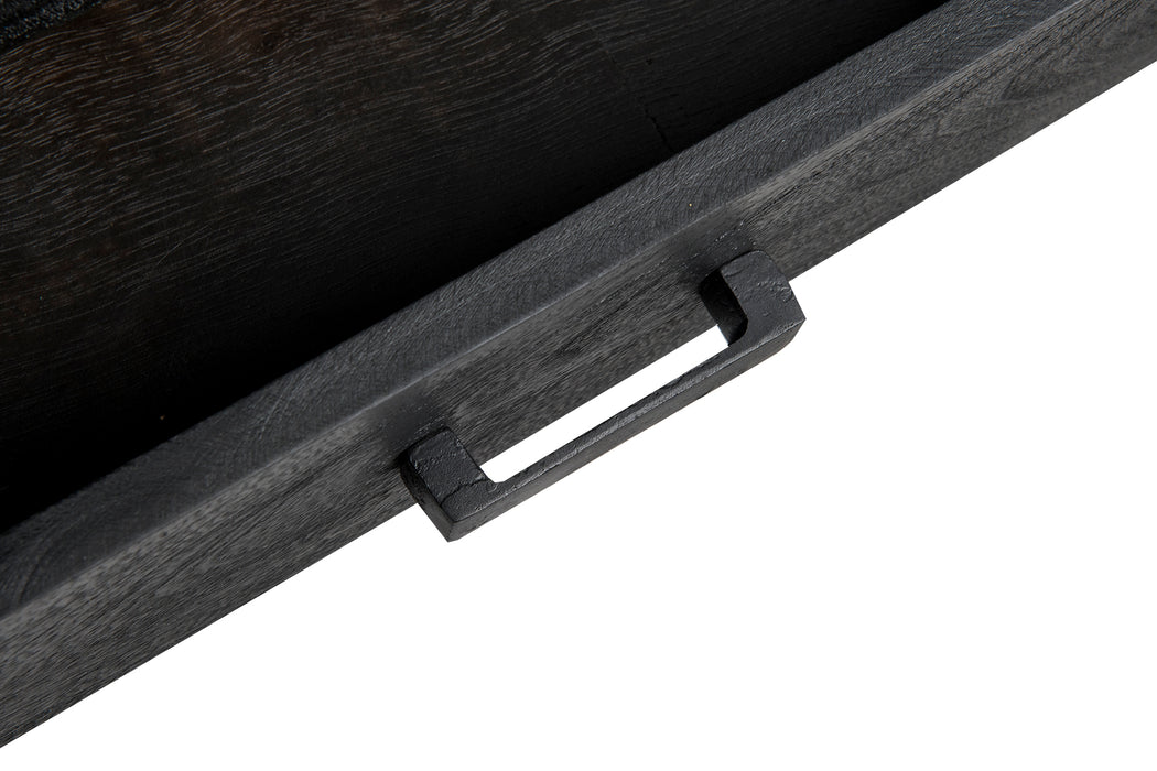 Dressoir Norris Mangohout Zwart 180x43x80 cm-Livingfurn