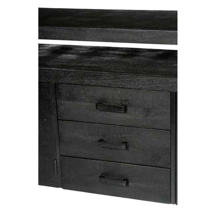 Dressoir Norris Mangohout Zwart 43x210x80 cm-Livingfurn