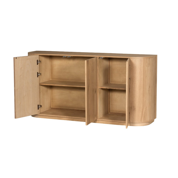 Dressoir Novero Eikenhout fineer Naturel hout 170x45 cm-Dressoirs-Livingfurn