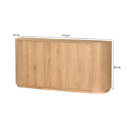 Dressoir Novero Eikenhout fineer Naturel hout 170x45x80 cm-Dressoirs-Livingfurn