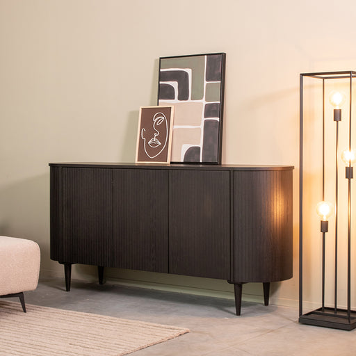 Dressoir Oliva Zwart Eiken 180 cm 180x47x85 cm-Dressoirs-LABEL51
