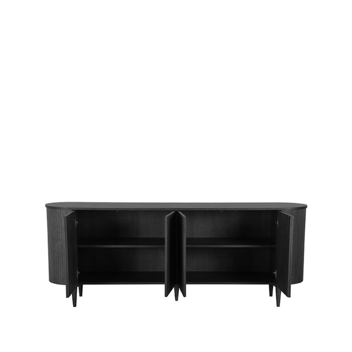 Dressoir Oliva Zwart Eiken 220 cm 220x47x85 cm-Dressoirs-LABEL51