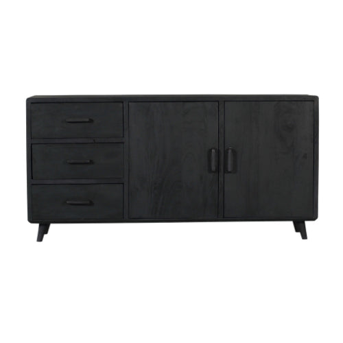 Dressoir Omaha Black | 180 cm-Dressoirs-Starfurn