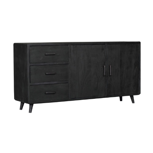 Dressoir Omaha Black | 180 cm-Dressoirs-Starfurn