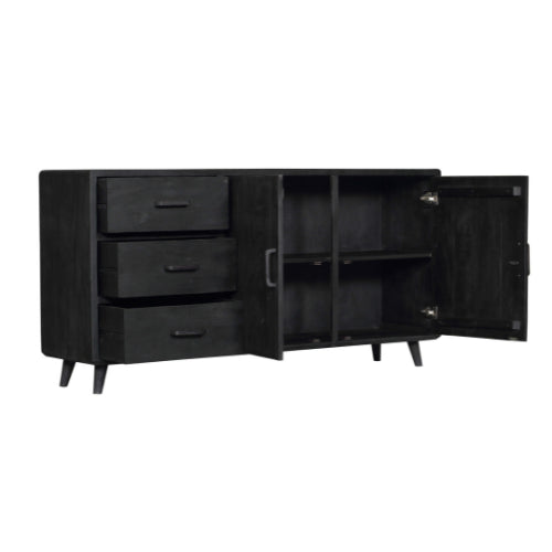 Dressoir Omaha Black | 180 cm-Dressoirs-Starfurn
